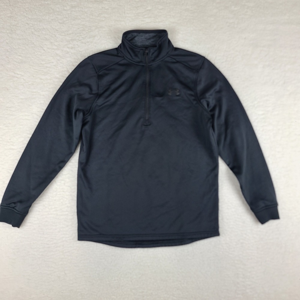 Under Armour Sweater Mens Small Black Loose Coldgear Performance Tech Golf